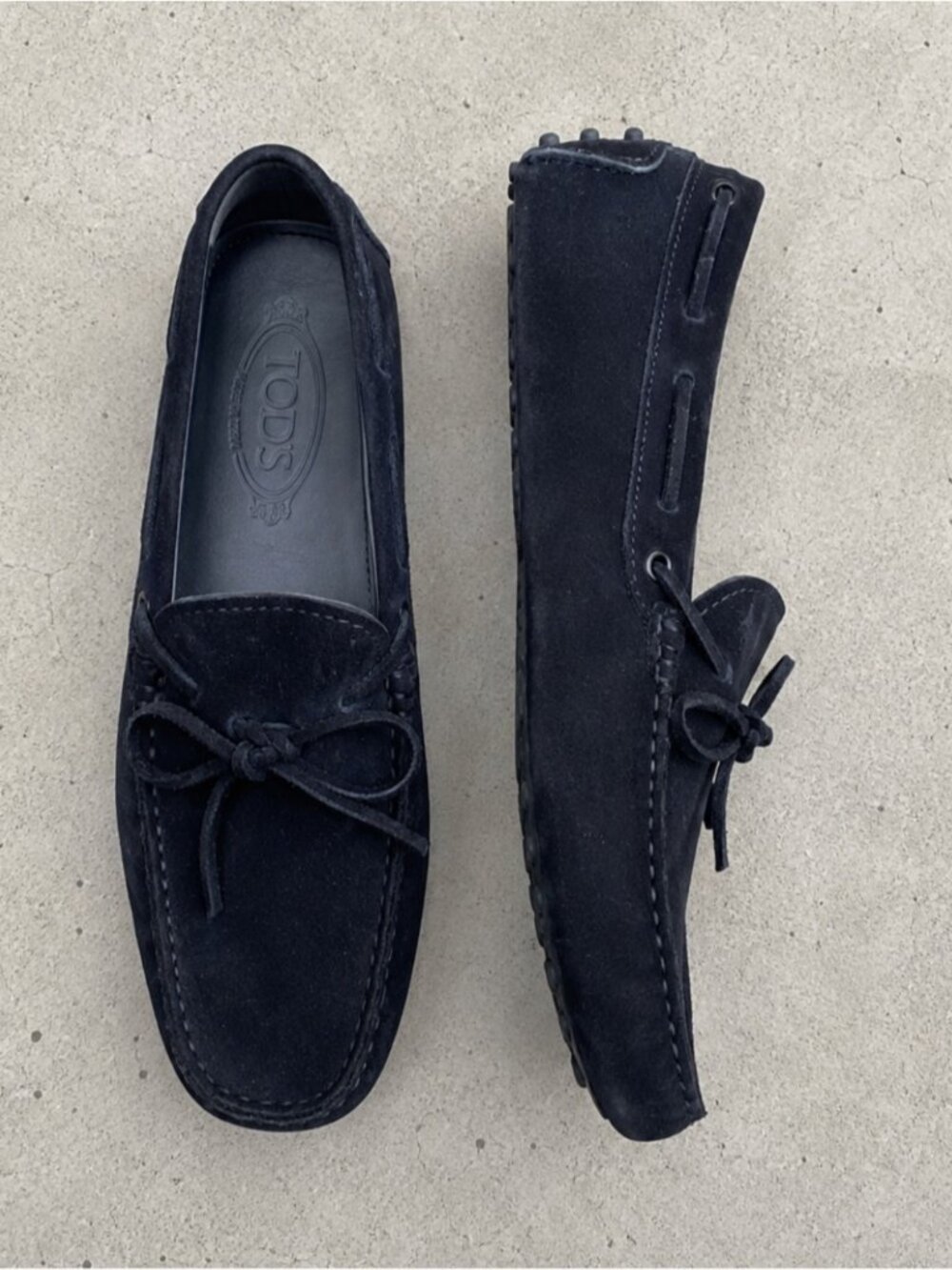 Tod’s Gommino Suede Driving Loafers Moccasin Shoes Men 6 Black Luxury Old Money